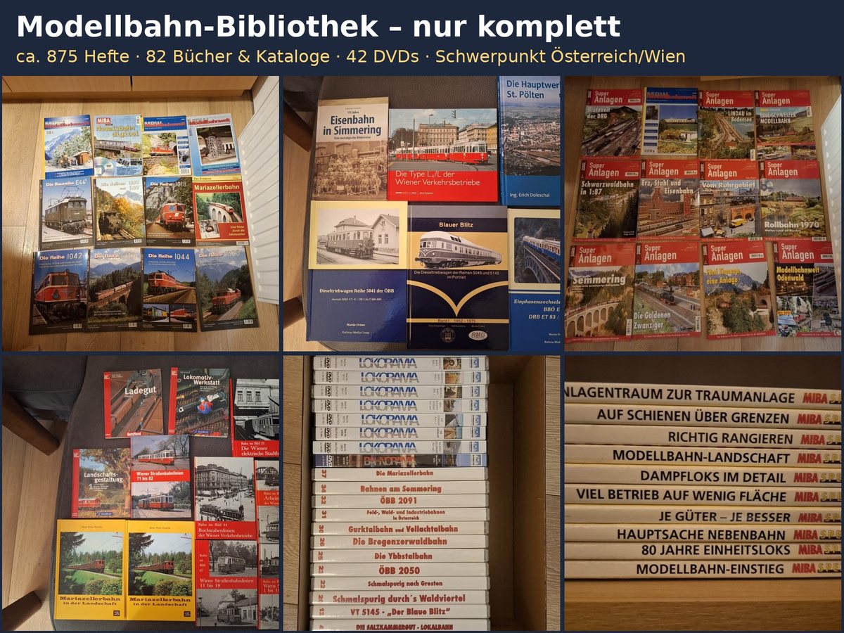 Modellbahn-Bibliothek: Hefte, Bücher und DVDs, Schwerpunkt Österreich und Wien