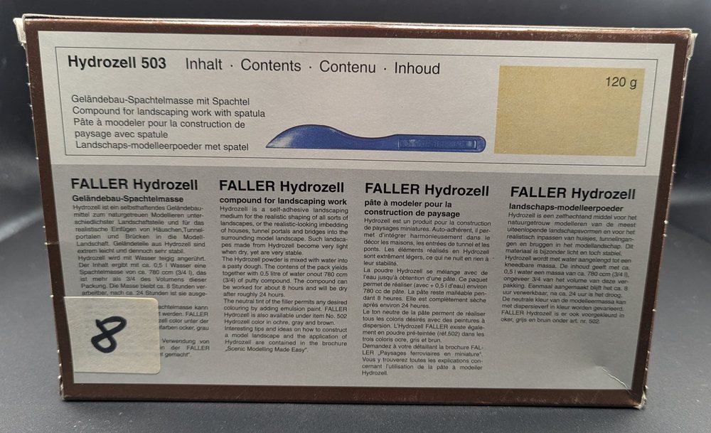Faller Hydrozell 503, Geländebau-Spachtelmasse mit Spachtel, 120 g, Foto 2