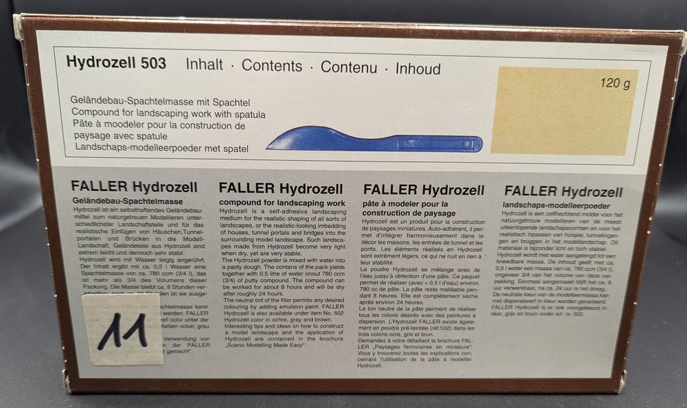 Faller Hydrozell 503, Geländebau-Spachtelmasse mit Spachtel, 120 g, Foto 2